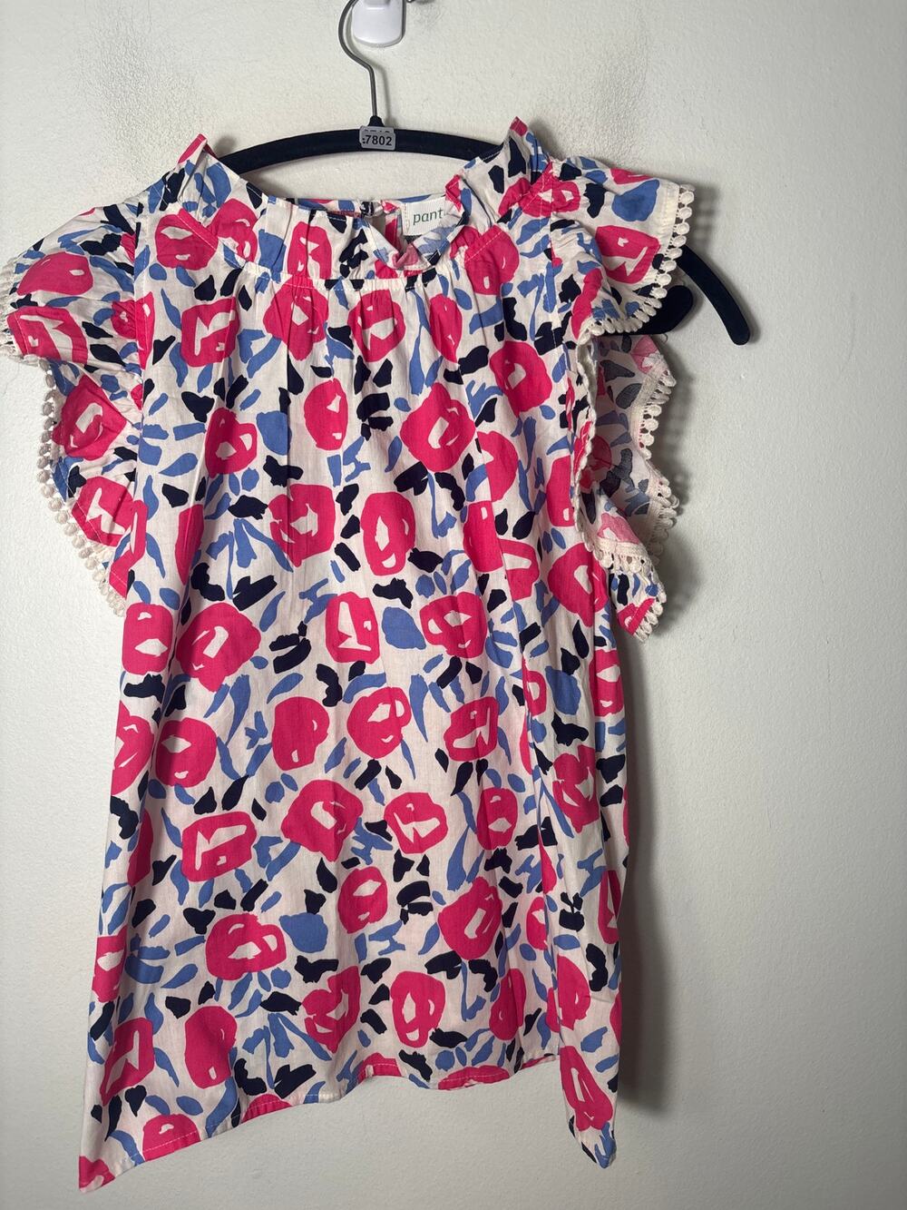 Pants Store Pink Rose Bud Floral Cotton Top Sz M